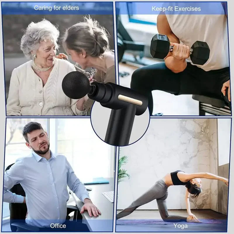 2024Portable Fascia Gun Deep Tissue Mini Massage Gun Lightweight Adjustable Speed Whole Body Massage Equipment Neck Body Massage
