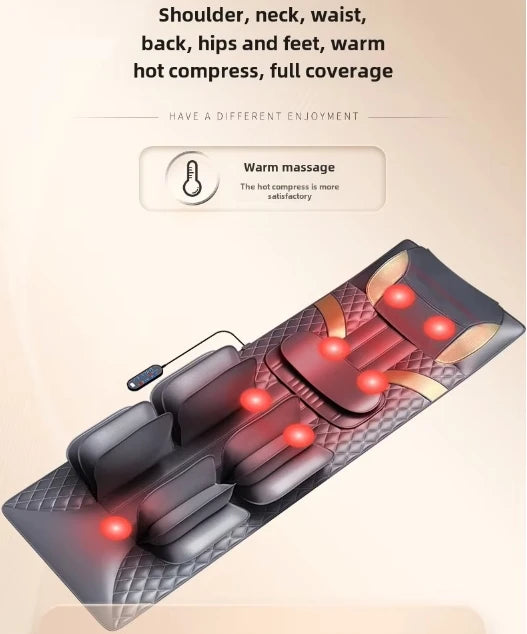 Upgrade Large Area Vibration Airbag Swing Heated Neck Massager Full Body Massage Mat Mattress Traction Lumbar with Remote Contro