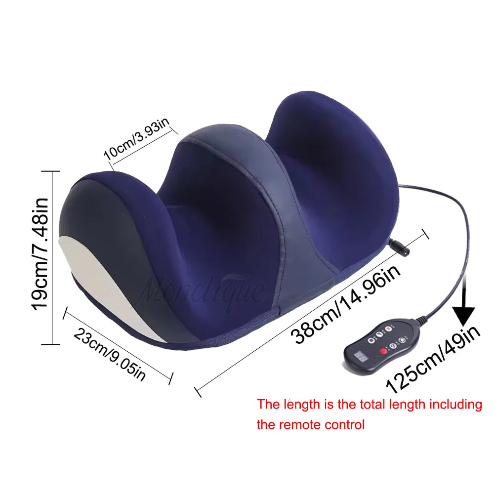 Super Big Electric Foot Leg Massager Deep Tissue Shiatsu Kneading Relax Heated Roller Calf Relieve Stress Care Foot Machine Tool
