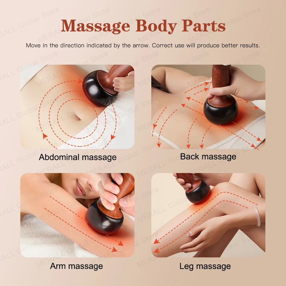 Electric Hot Stone Massager Warm Moxibustion Guasha Tool Wireless Hot Compress Body Scraping Physiotherapy Back Face Massage
