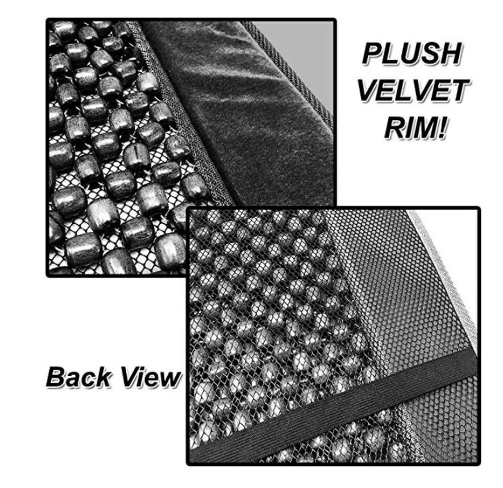 Car Seat Protector Luxury Wooden Beaded Plush Velvet Seat Cover Premium Quality Ultra Comfortable Massage Cool Car Seat Cover