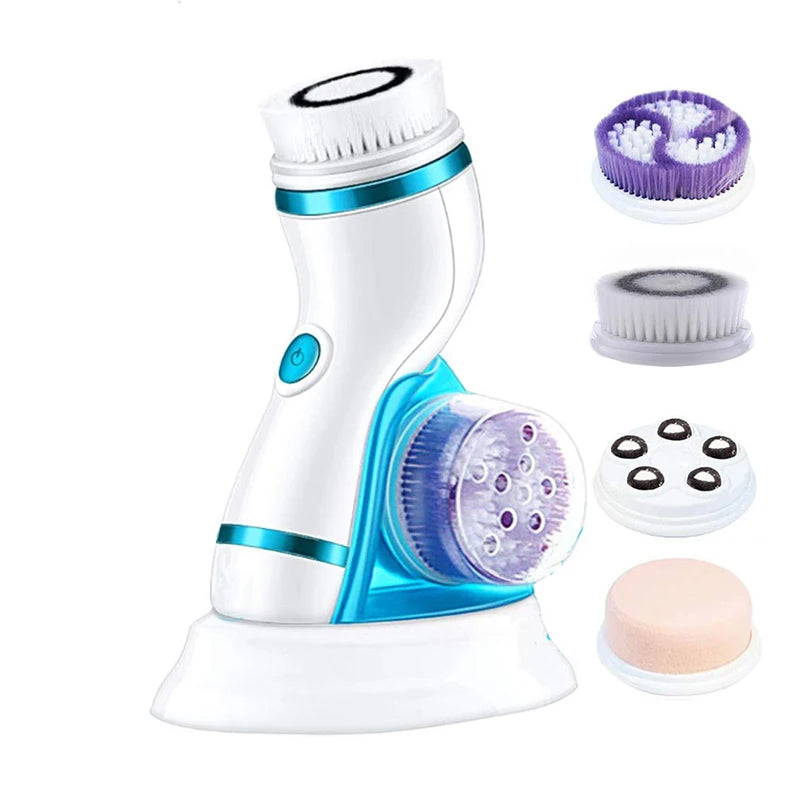 Electric Facial Cleansing Brush Massager Waterproof Silicone Sonic Face Massage Cleaner Deep Pore Face Cleansing Brush Device