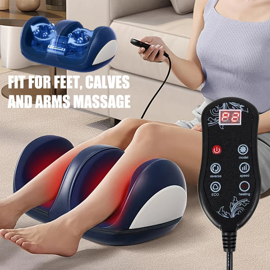 Super Big Electric Foot Leg Massager Deep Tissue Shiatsu Kneading Relax Heated Roller Calf Relieve Stress Care Foot Machine Tool