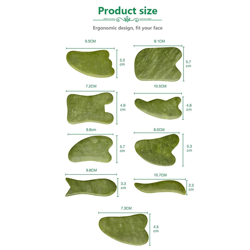 Natural Jade Stone Gua Sha Board SPA Acupuncture Gouache Scraper Massager Skin Beauty Facial Lifting Care Scraping Massage Tools