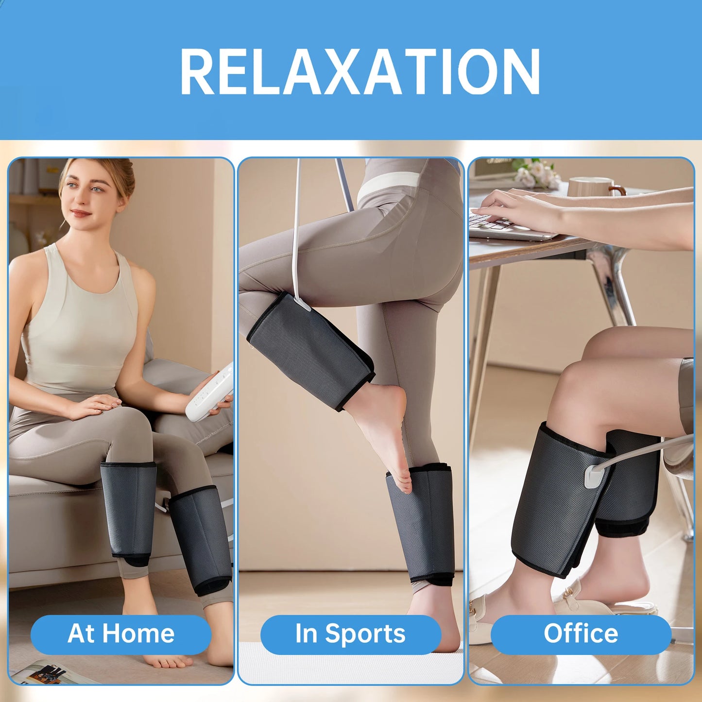 Leg Massager for Circulation Air Compression & Relax for Calf Foot & Arms with Handheld Controller 2 Modes mother's day gifts
