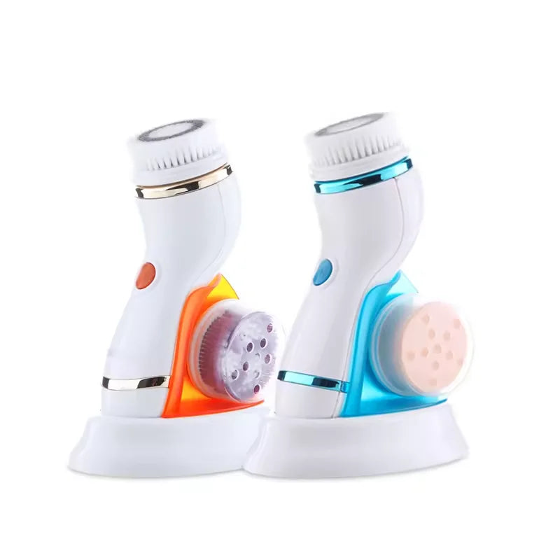 Electric Facial Cleansing Brush Massager Waterproof Silicone Sonic Face Massage Cleaner Deep Pore Face Cleansing Brush Device