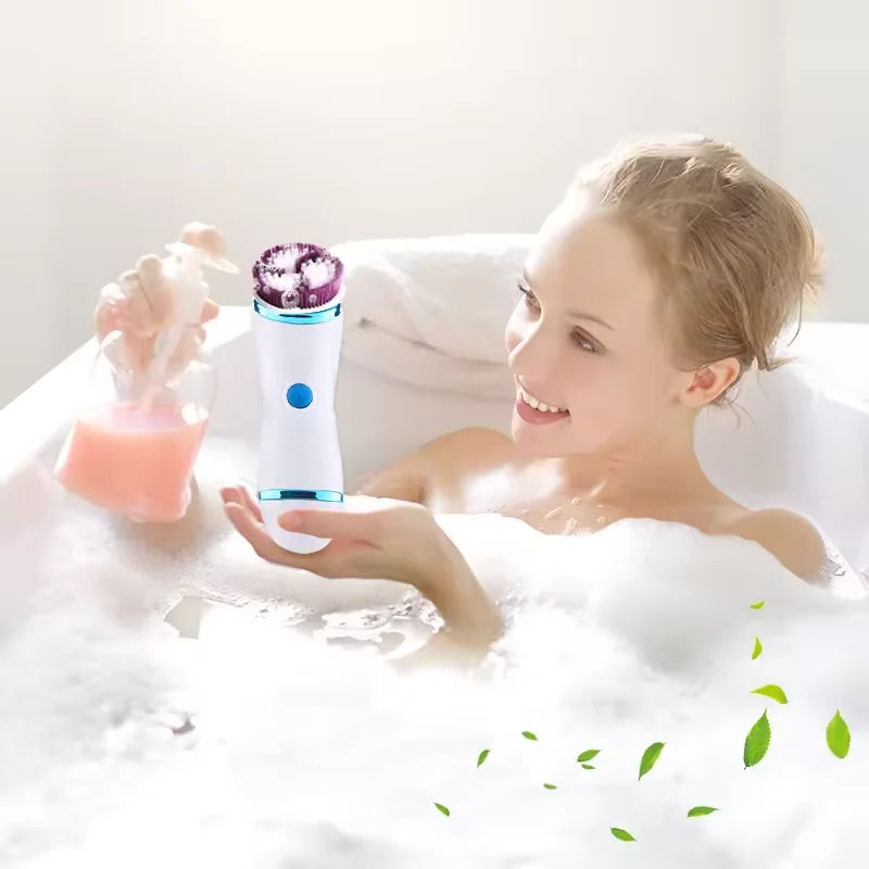 Electric Facial Cleansing Brush Massager Waterproof Silicone Sonic Face Massage Cleaner Deep Pore Face Cleansing Brush Device