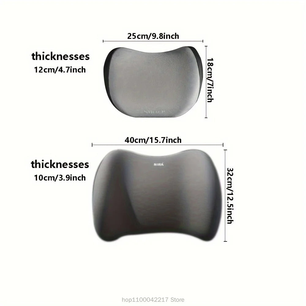 Car Seat Neck Pillow Adjustable Lumbar Support Headrest Waist lumbar Cushion Car Seat Memory Foam Car Travel Interior Accessorie