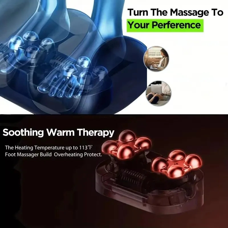 Super Big Electric Foot Leg Massager Deep Tissue Shiatsu Kneading Relax Heated Roller Calf Relieve Stress Care Foot Machine Tool