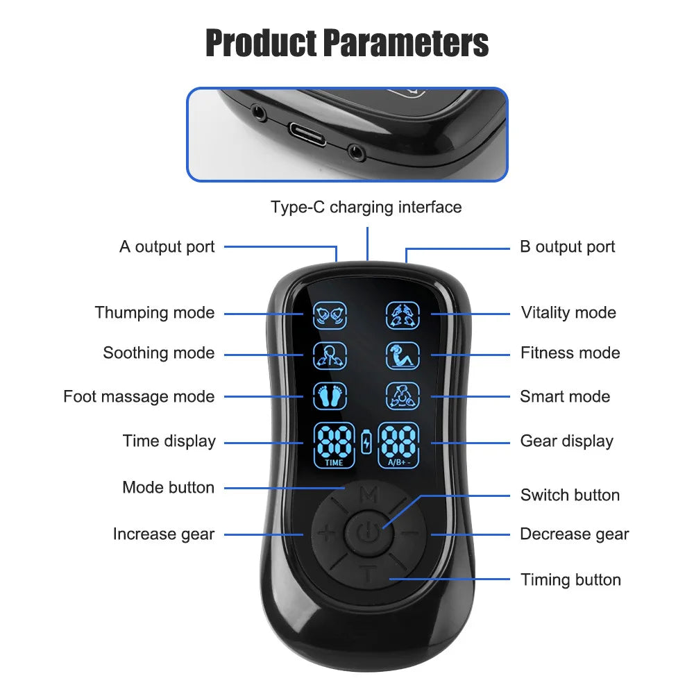 Electric TENS Muscle Stimulator EMS Acupuncture Body Massage Physiotherapy Digital Therapy Slimming Machine Electrostimulator