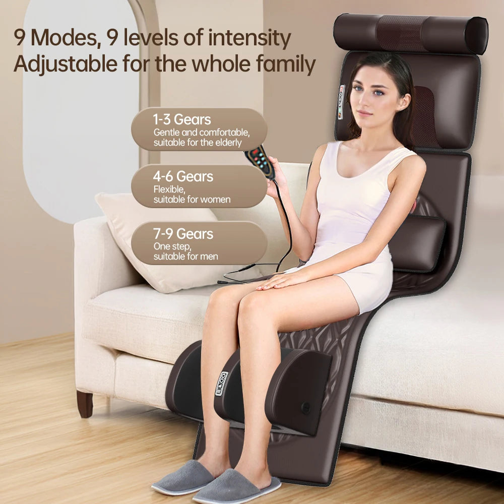 Massage Mat with Heat, Full Body Vibration Massage Pad with Shiatsu Neck& Foot Massager, for Neck, Back, Waist,mother's day gift