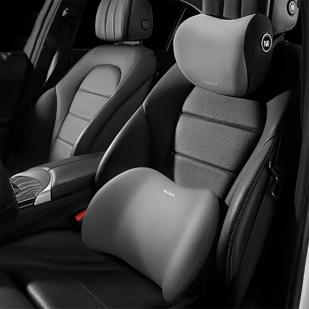 Car Seat Neck Pillow Adjustable Lumbar Support Headrest Waist lumbar Cushion Car Seat Memory Foam Car Travel Interior Accessorie