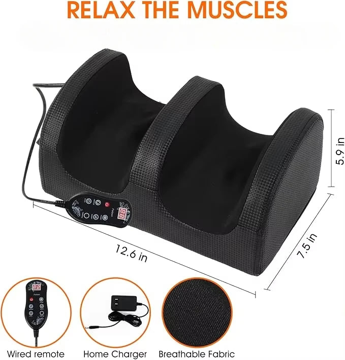 XINDU Hot Compression Electric Foot Massager Heating Therapy Shiatsu Kneading Roller Muscle Relaxation Pain Relief Foot Spa